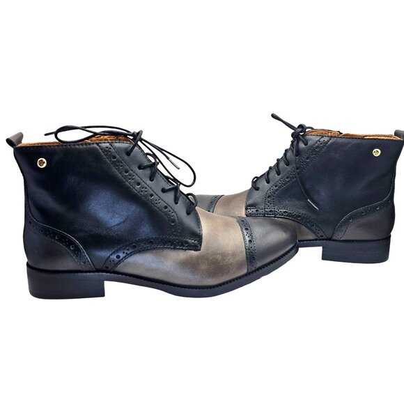 Pikolinos 8.5 Royal Flat Lace-Up Ankle Boots Lead EU 39 New w/Tag No Box - Picture 9 of 16